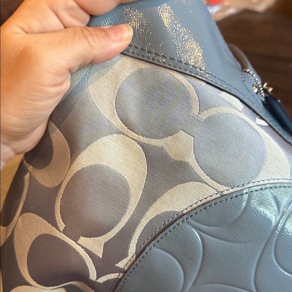 Blue and Gray Coach Laura Signature Tote Bag - Picture 11 of 12